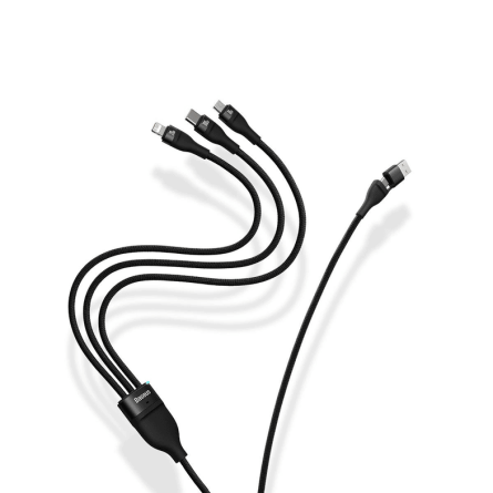 Baseus 3u1 USB kabel + Type C - Type-C + Lightning + MicroUSB - 120cm - 100W - 3.5 A 242933
