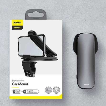 Baseus Big Mouth Pro držač za automobil s kopčom za ploču - Crni 241662