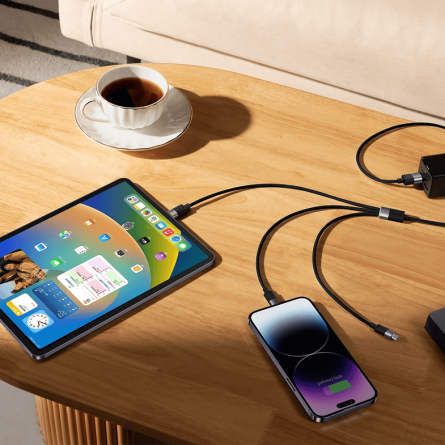 Baseus 3u1 USB data kabel - Type-C + Lightning + MicroUSB - 120cm - 3.5A - Crni 242945