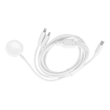 Kabel za punjenje 3u1 za Lightning i Apple Watch - Bijeli 182214
