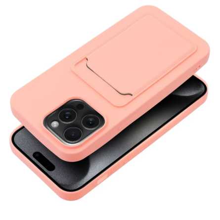iPhone 15 Pro Max - Roza silikonska maskica s pretincem za kartice 224046