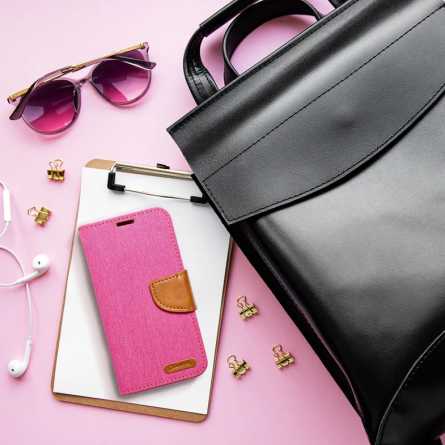 Canvas preklopna maskica za Samsung Galaxy A55 - Roza 245327
