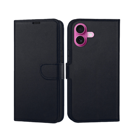 Preklopna maskica za iPhone 16 Plus - Crna 239740