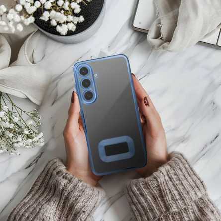 Kromirana prozirna maskica za Samsung Galaxy A55 - Plava 245806