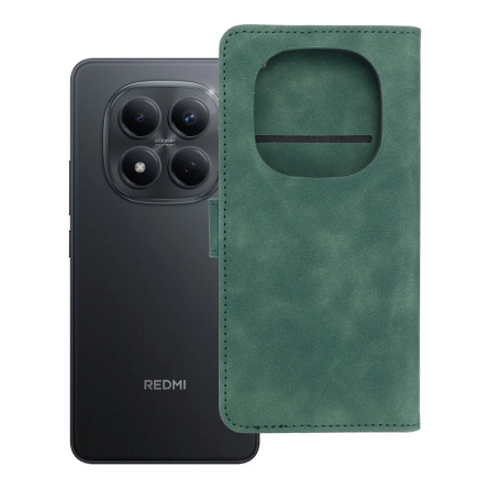 Tender Preklopna Maskica od umjetne kože za Xiaomi Redmi Note 15 Pro 4G - Zelena 266502