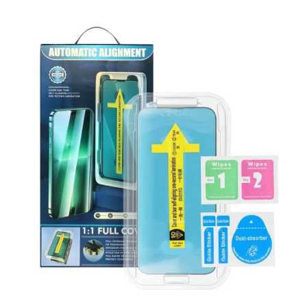 Zaštitno Staklo za ekran za iPhone 18 Pro / 17 Pro (3D) sa aplikatorom - (Prozirno sa crnim rubovima) 269854