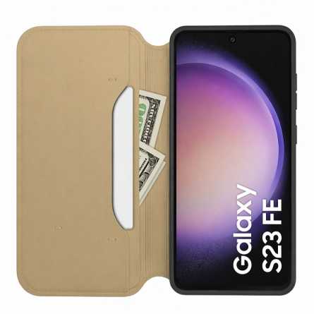 Dual pocket preklopna maskica za Samsung Galaxy S23 FE - Zlatna 265459