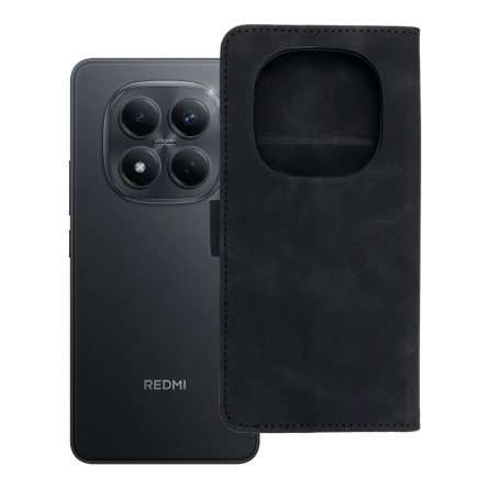 Tender Preklopna Maskica od umjetne kože za Xiaomi Redmi Note 15 Pro 4G - Crna 266497