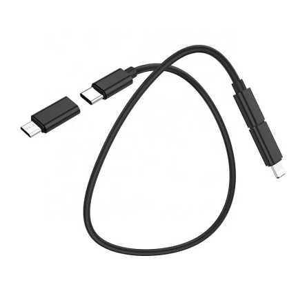 Kabel 3u1 Type C kabel s nastavcima(Lightning + Micro USB + USB) 3A - Crni 130130