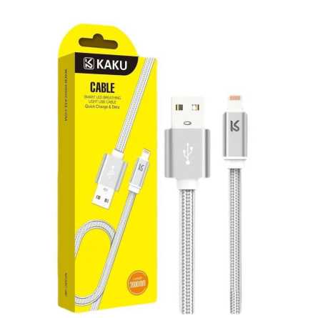 Kaku 2.8A USB na Lightning Opleteni Punjački & Data kabel 2m - Sivi 136319