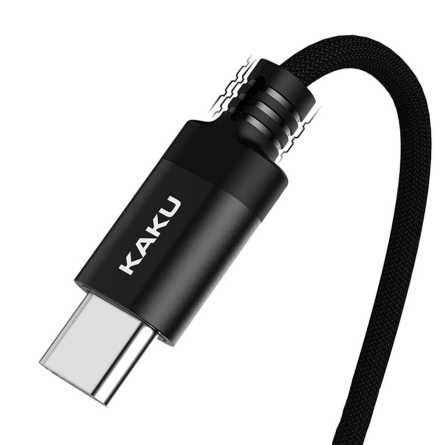 Kaku 2.8A USB na Type C Opleteni Punjački & Data kabel 2m - Crni 136335