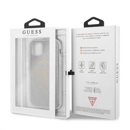 GUESS Glitter 4G Circle Maskica za iPhone 11 Pro – Srebrna 108449