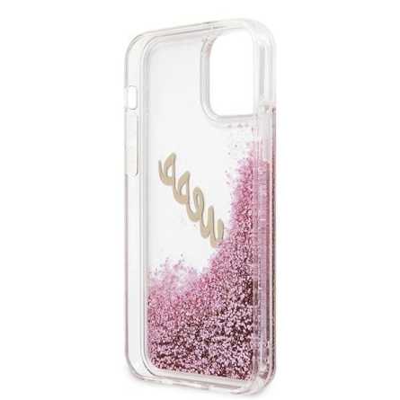 GUESS Glitter Vintage maskica za iPhone 12 – Roza 135682