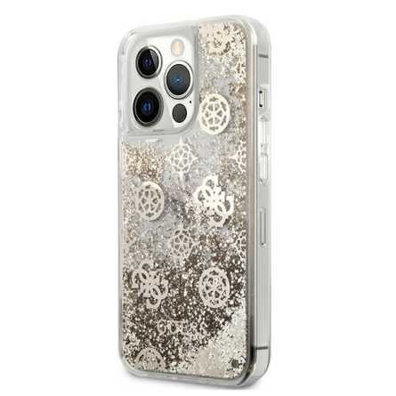 GUESS Peony Liquid Glitter maskica za iPhone 13 Pro Max – Zlatna 150514