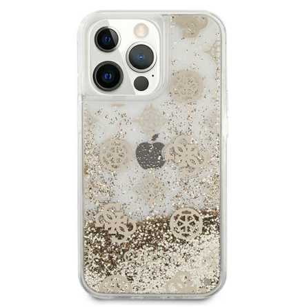 GUESS Peony Liquid Glitter maskica za iPhone 13 Pro Max – Zlatna 150515