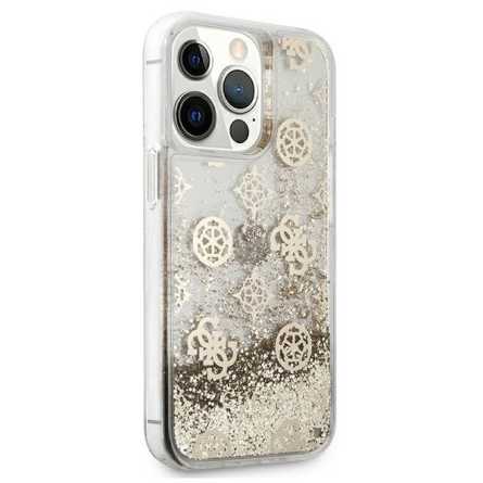 GUESS Peony Liquid Glitter maskica za iPhone 13 Pro Max – Zlatna 150516