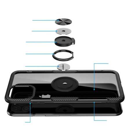 Carbon prozirna Ring Silikonska Maskica za iPhone 12 Pro Max 132583