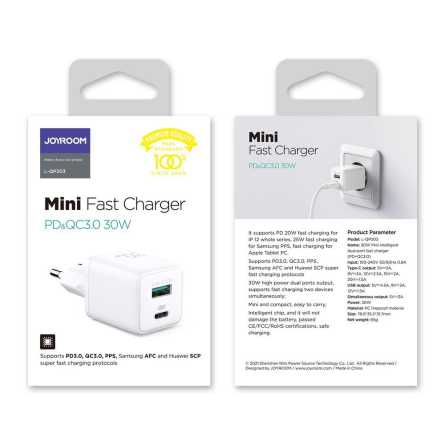 Joyroom punjač USB + USB Type C 30W PD QuickCharge 3.0 207513