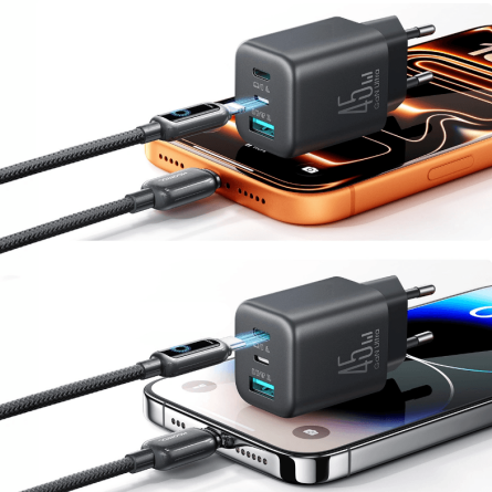 Joyroom GaN zidni punjač - Type C + USB + Lightning - 45W 266367