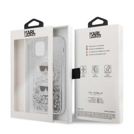 Karl Lagerfeld Glitter Karl&Choupette maskica za iPhone 12 Mini – Srebrna 108882