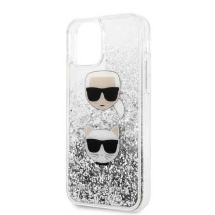 Karl Lagerfeld Glitter Karl&Choupette maskica za iPhone 12 Pro – Srebrna 108866