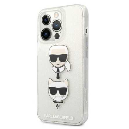 Karl Lagerfeld Glitter Karl&Choupette maskica za iPhone 13 Pro – Srebrna 150536