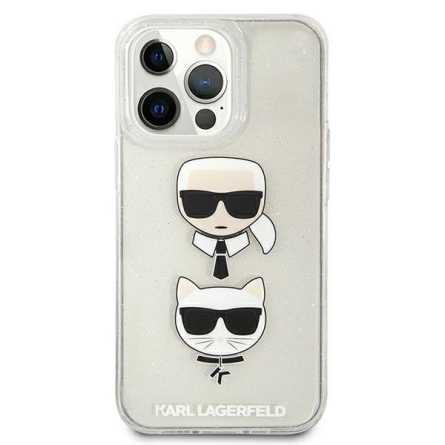 Karl Lagerfeld Glitter Karl&Choupette maskica za iPhone 13 Pro – Srebrna 150537