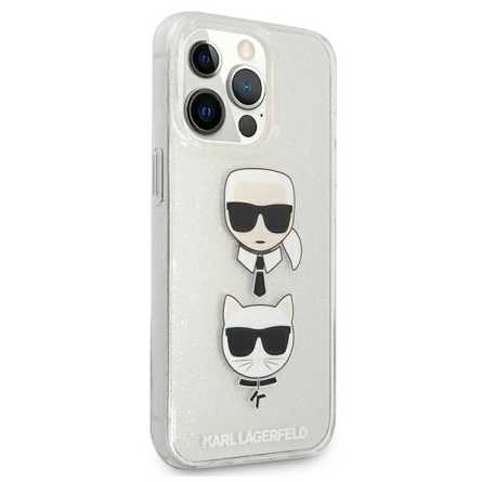 Karl Lagerfeld Glitter Karl&Choupette maskica za iPhone 13 Pro – Srebrna 150538