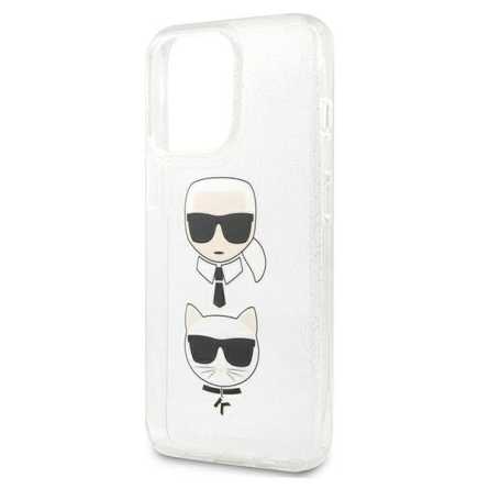 Karl Lagerfeld Glitter Karl&Choupette maskica za iPhone 13 Pro – Srebrna 150539