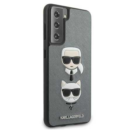 Karl Lagerfeld Hard Karl & Choupette maskica za Galaxy S21  – Siva 135735