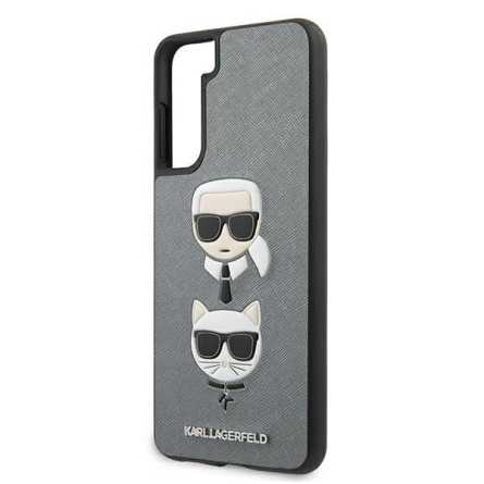 Karl Lagerfeld Hard Karl & Choupette maskica za Galaxy S21  – Siva 135737