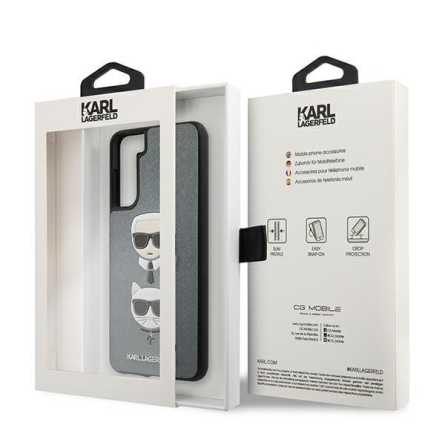 Karl Lagerfeld Hard Karl & Choupette maskica za Galaxy S21  – Siva 135739