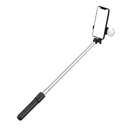 Univerzalni Teleskopski Selfie Stick s tripodom i lampom - crni 260814