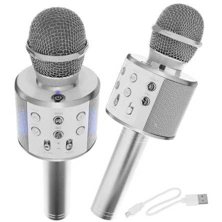 Karaoke Bluetooth Mikrofon sa Zvučnikom - Srebrni 132339