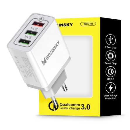 Wozinsky 3.0, 3x USB Adapter - Bijeli 129766
