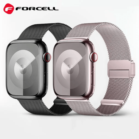 Forcell magnetni čelični remen za Apple Watch 42 / 44 / 49 mm – rozi 267234