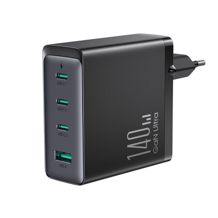 Joyroom GaN zidni punjač (140W) - 3x Type C i 1x USB + kabel Type C na Type C 1.2m (240W) - crni 241149
