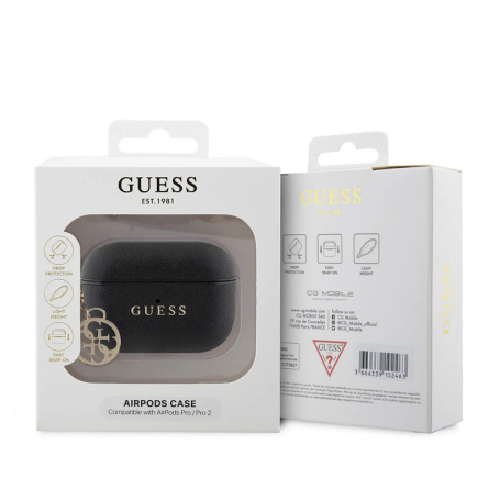 Silikonska Guess futrola za Airpods Pro & Airpods Pro 2 slušalice - Crna 262020
