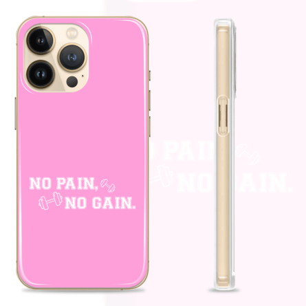 Silikonska maskica za mobitel - No pain, no gain - Pink - Gym - 30 242967