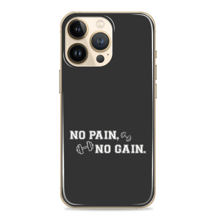 Silikonska maskica za mobitel - No pain, no gain - Crna - Gym - 31 242970