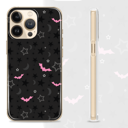 Silikonska maskica za mobitel - Halloween Pink Bats - Halloween-4 238694