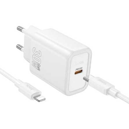 HOCO zidni punjač PD/QC 30W – TypeC + Lightning kabel – Bijeli 268284