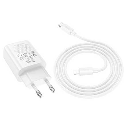 HOCO zidni punjač PD/QC 30W – TypeC + Lightning kabel – Bijeli 268285