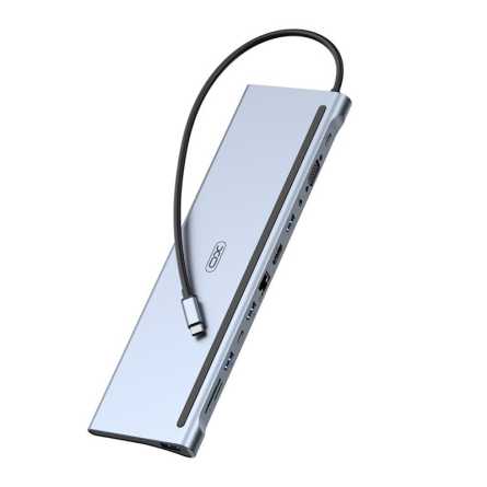 XO adapter USB HUB 12u1 - Sivi 229481