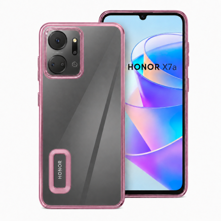 Kromirana prozirna maskica za Honor X7a - Roza 266586