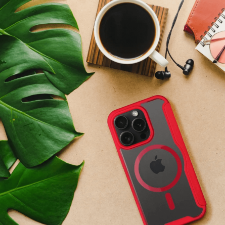 MagSafe preklopna maskica za iPhone 15 Pro Max - Crvena 259603