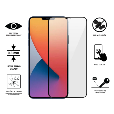 Zaštitno Staklo za ekran za iPhone 11 Pro (3D) - (Prozirno sa crnim rubovima) 248761
