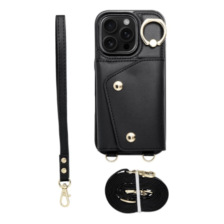 Wallet Maskica sa vezicama za iPhone 16 - Crna 265169