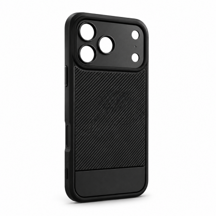 Silikonska Carbon II Maskica za iPhone 17 Pro - Crna 266939