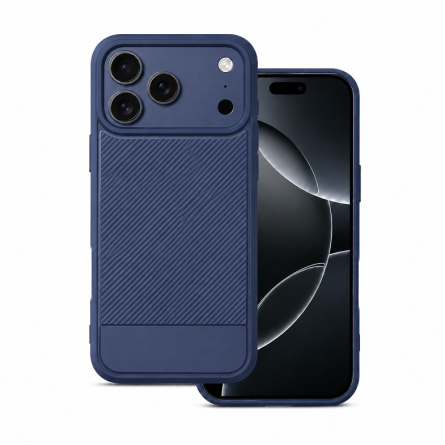 Silikonska Carbon II Maskica za iPhone 17 Pro - Tamno Plava 266943